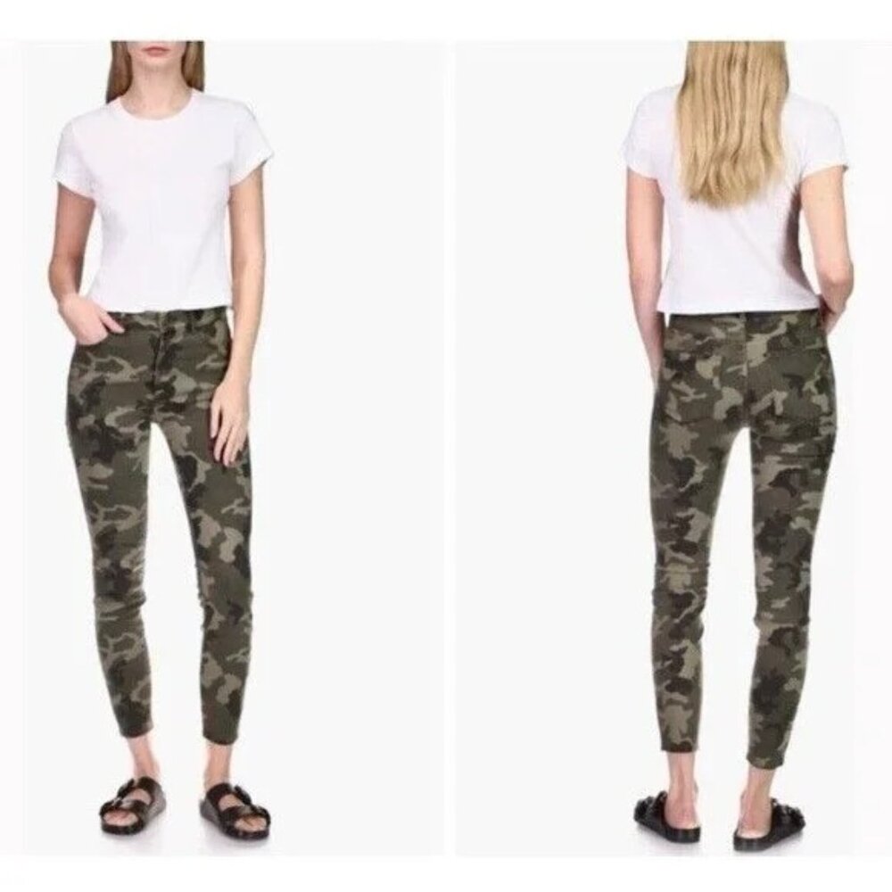 New DL1961 Jeans Farrow Camo High Rise Skinny Instasculpt Ankle Jeans P2044